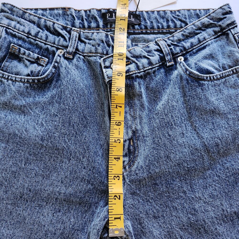 Piral Cross Button Straight Leg Blue Distressed Jeans Size Medium - Picture 10 of 11